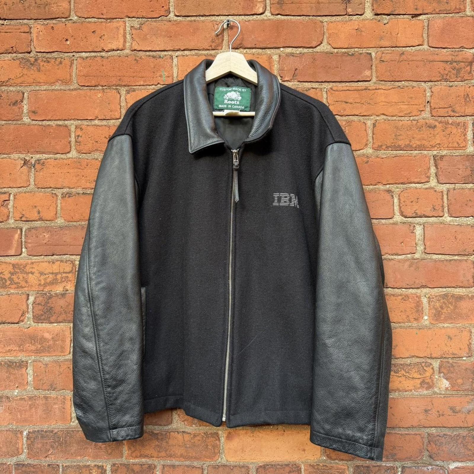 Roots wild vintage ibm bomber leather jacket XL 90s Size US XL / EU 56 / 4 - 1 Thumbnail