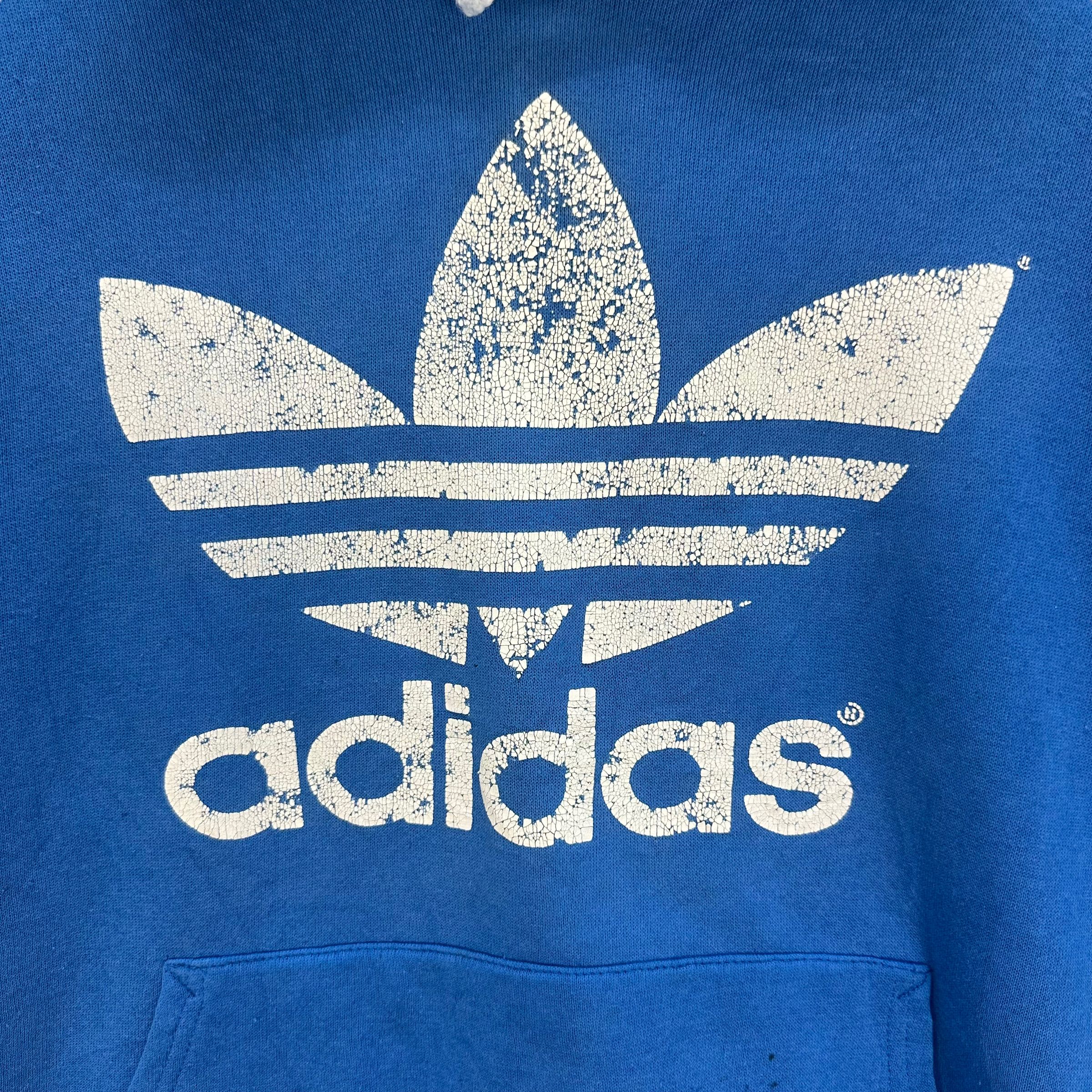Adidas VINTAGE ADIDAS BIG LOGO PULLOVER HOODIES #7971-193 Size US M / EU 48-50 / 2 - 3 Thumbnail
