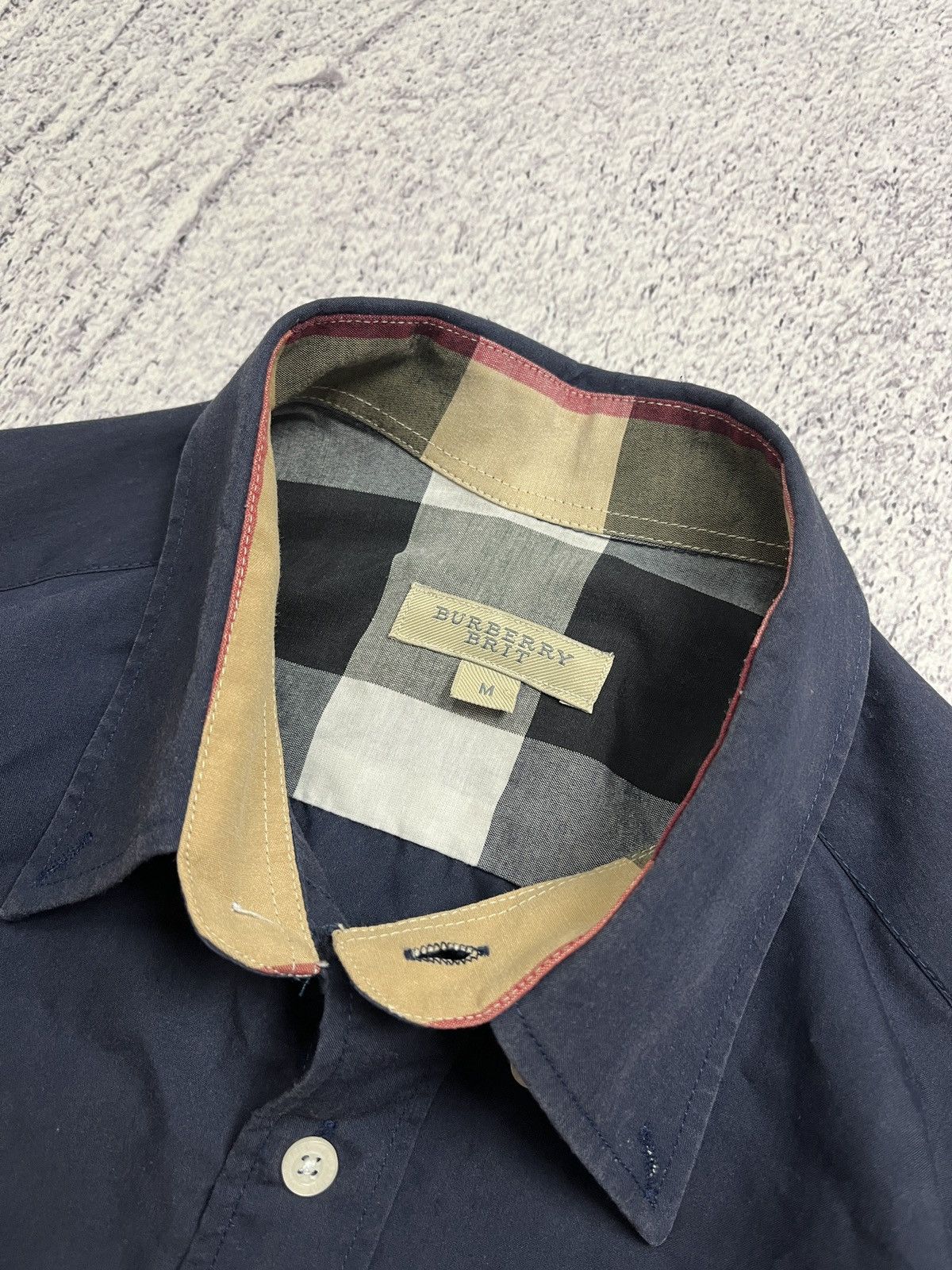 Burberry × Vintage Vintage Burberry Brit Nova Check Navy Button Up Shirt M Size US M / EU 48-50 / 2 - 11 Thumbnail