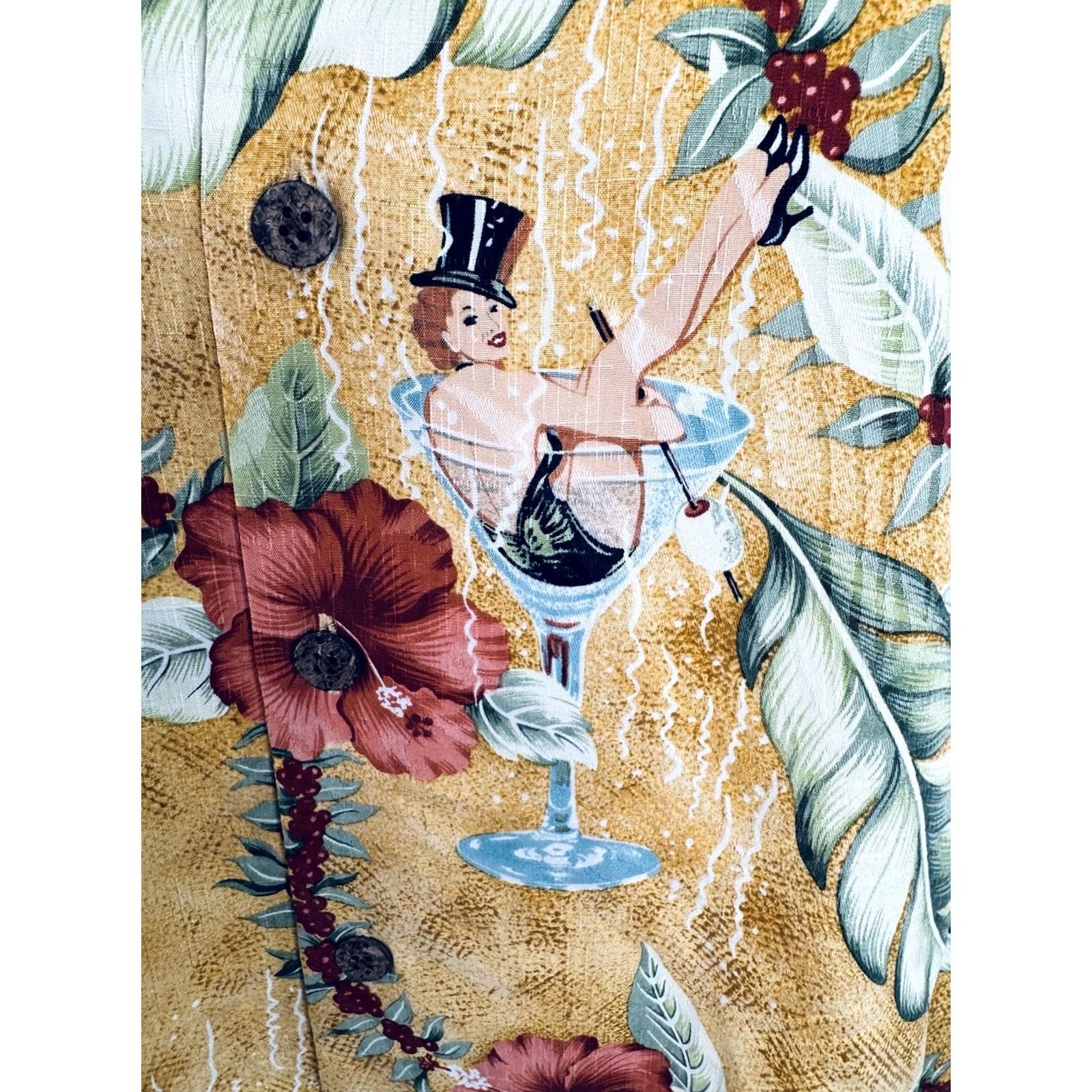 Tommy Bahama Tommy Bahama Shirt L Aloha Silk Multicolor Full Swing Hula Girl 2004 New Year Mens Size US L / EU 52-54 / 3 - 3 Thumbnail