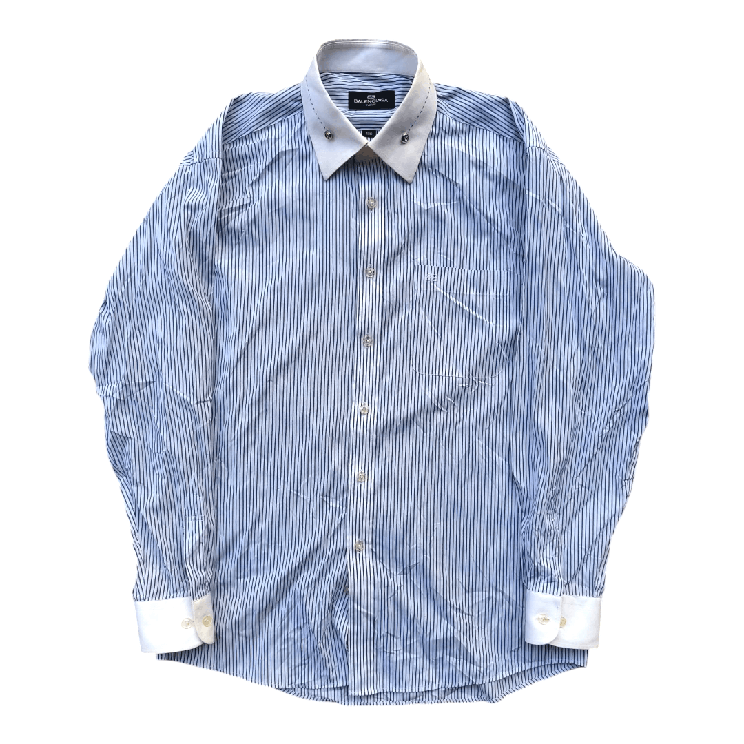 Balenciaga Vintage Balenciaga Stripe Shirt Size US L / EU 52-54 / 3 - 1 Thumbnail