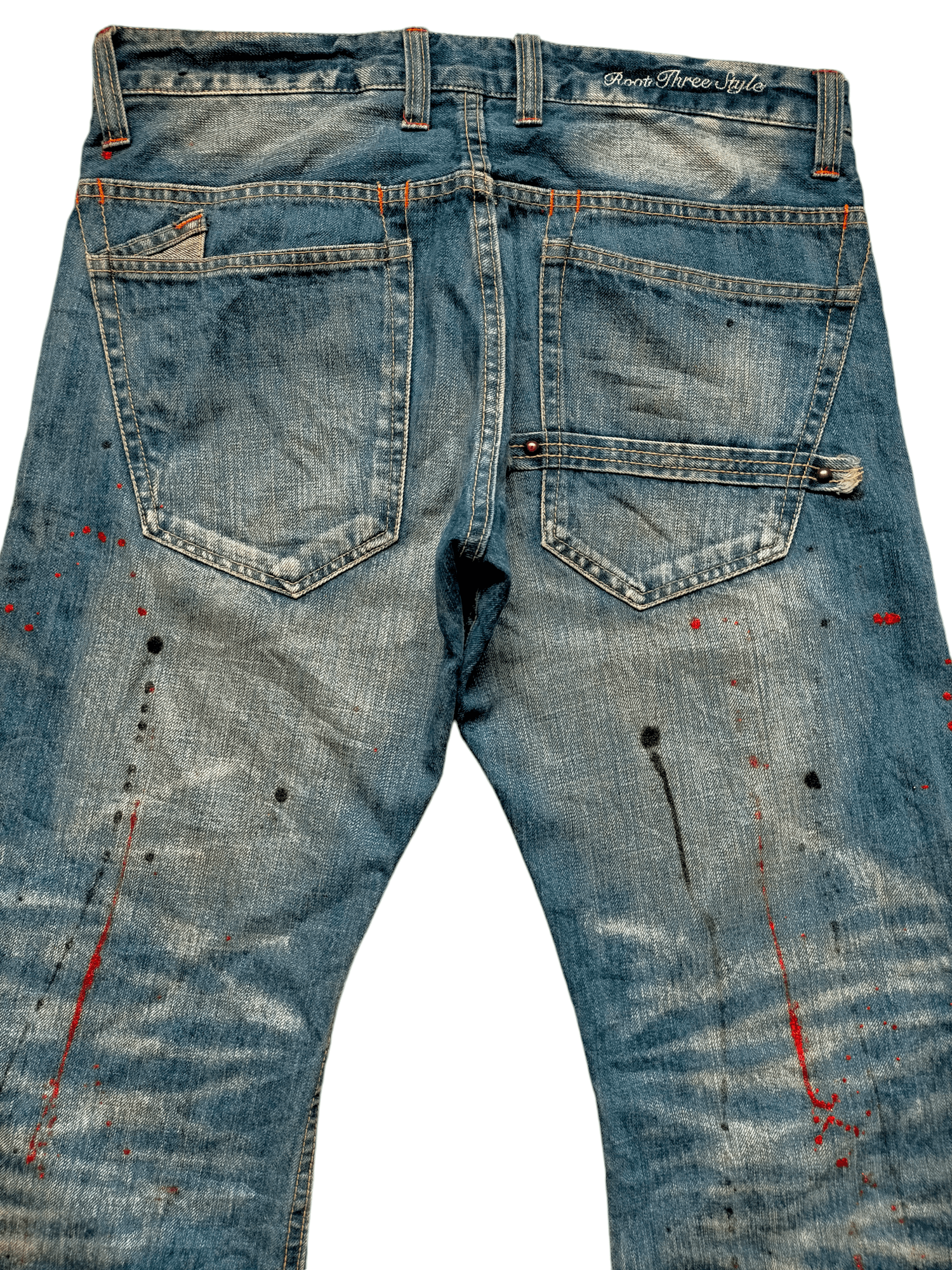 Hysteric Glamour × Japanese Brand Flare Jeans Root Three Acid Wash Painted Boot cut denim Size US 32 / EU 48 - 9 Thumbnail