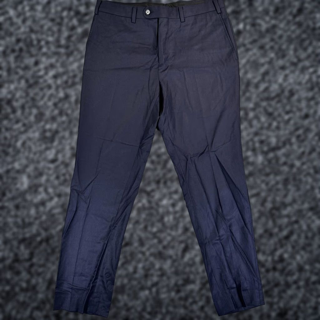 Vintage Indochino Dress Pants Mens 34x32 Blue Wool Cashmere Flat Front Tapered Leg Size US 34 / EU 50 - 1 Thumbnail