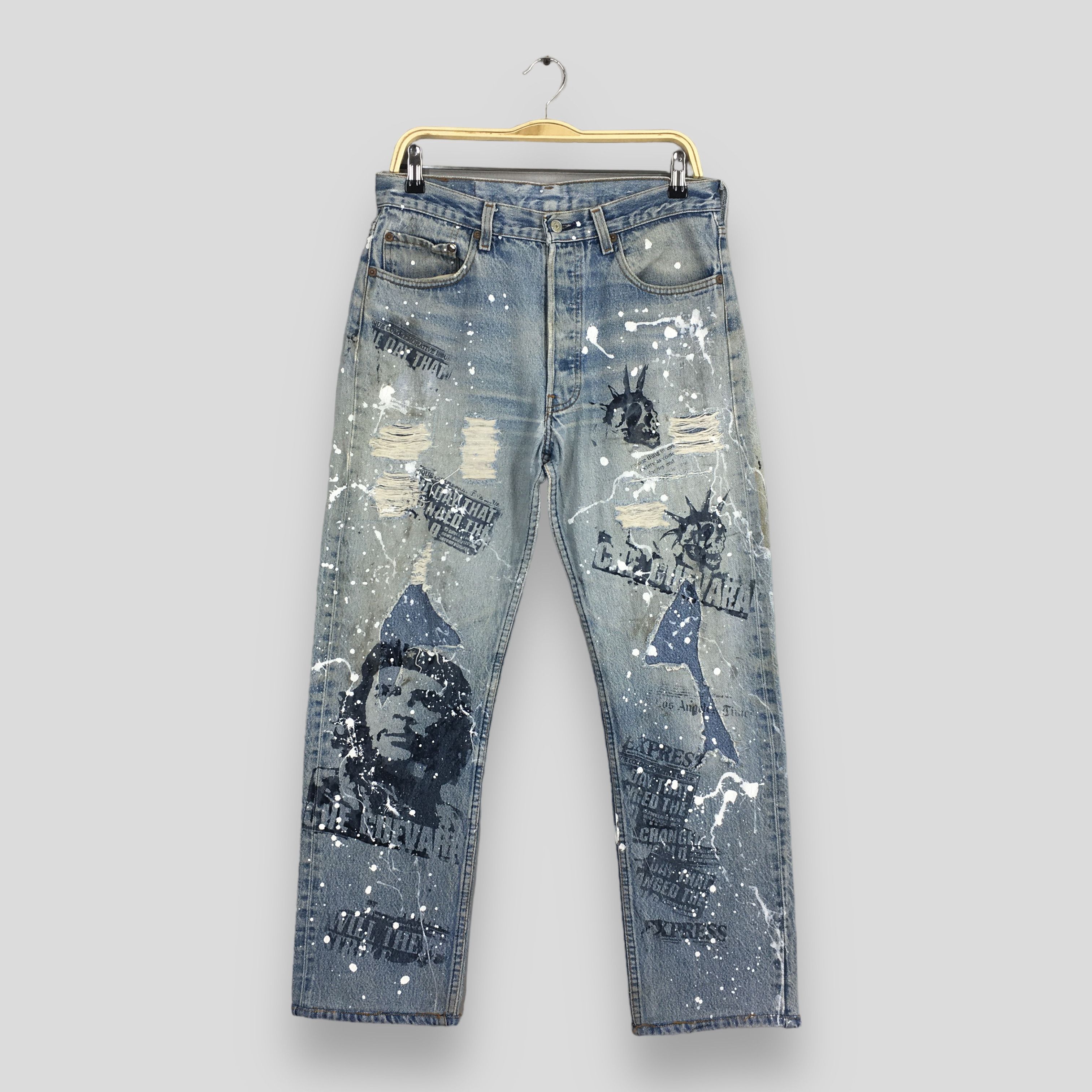 Levi's Size 30x28.5 Vintage 90s Levi's 501 Faded Blue Jeans Size US 30 / EU 46 - 1 Thumbnail