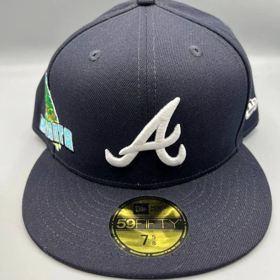 New Era Atlanta Braves Hat Men 7 5/8 59Fifty New Era Fitted Cap Size ONE SIZE - 2 Thumbnail