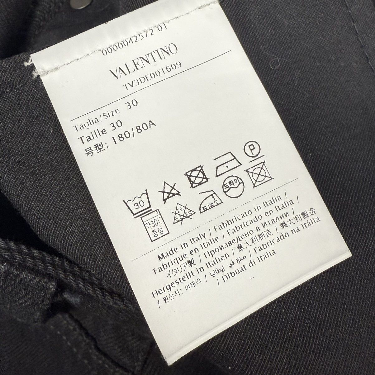 Valentino Valentino VLTN Logo Print Washed Denim Black Straight Jeans Size US 30 / EU 46 - 7 Thumbnail