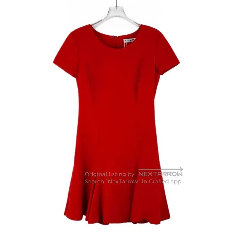 Dior Dior Red wool round-neck short-sleeved dress Size XS / US 0-2 / IT 36-38 - 1 Thumbnail