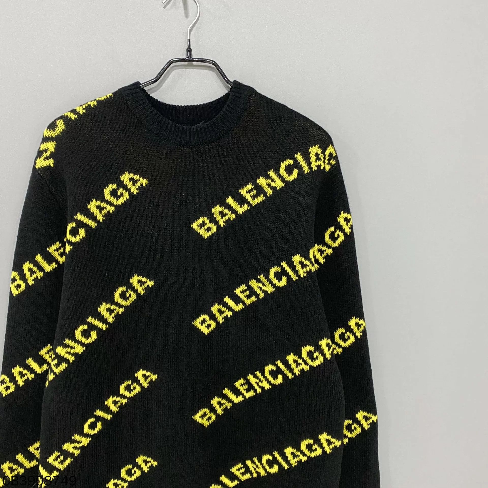 Balenciaga Balenciaga Black Yellow Doodle Logo Sweater S 95 New Size US S / EU 44-46 / 1 - 2 Thumbnail