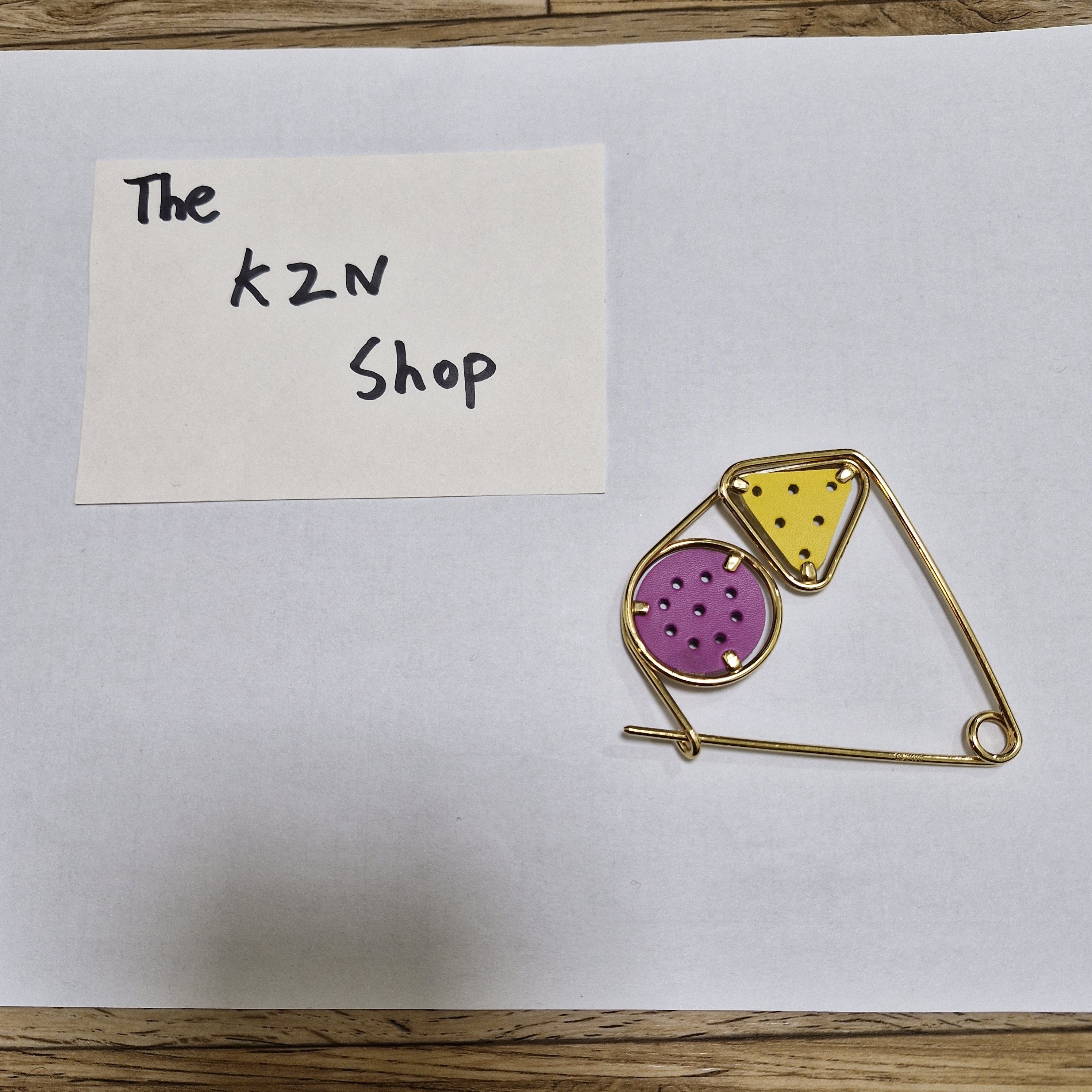 Loewe LOEWE Meccano Gold Leather Brooch Pin Size ONE SIZE - 1 Thumbnail