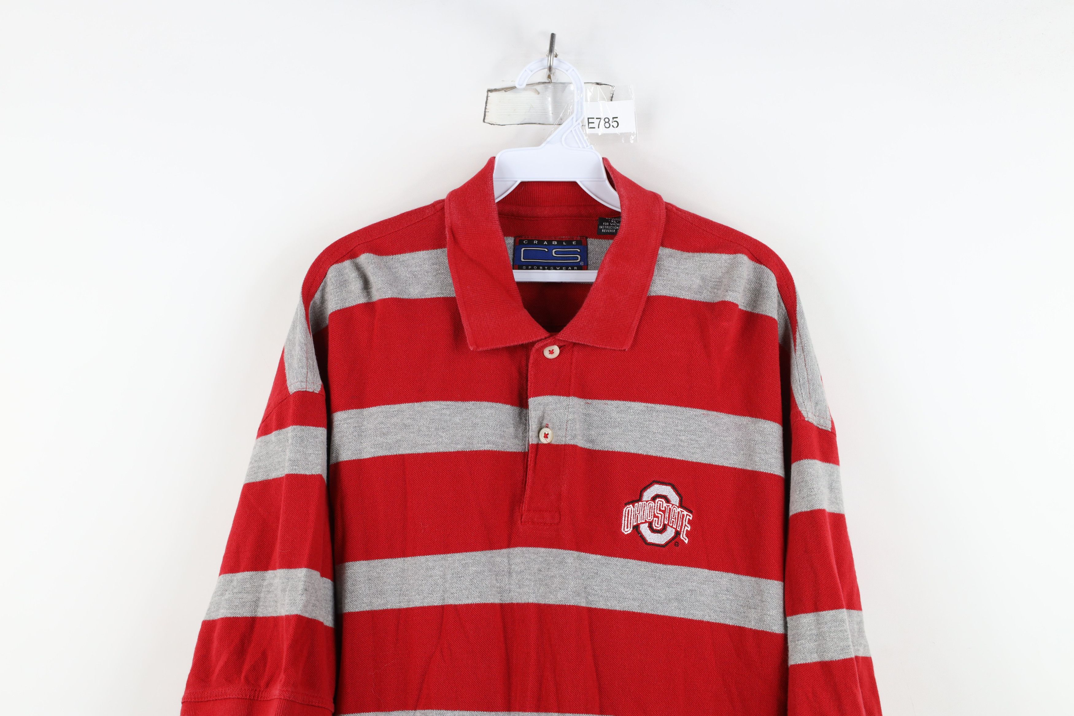 Vintage Vintage 90s Ohio State University Striped Rugby Polo Shirt Size US XL / EU 56 / 4 - 2 Thumbnail
