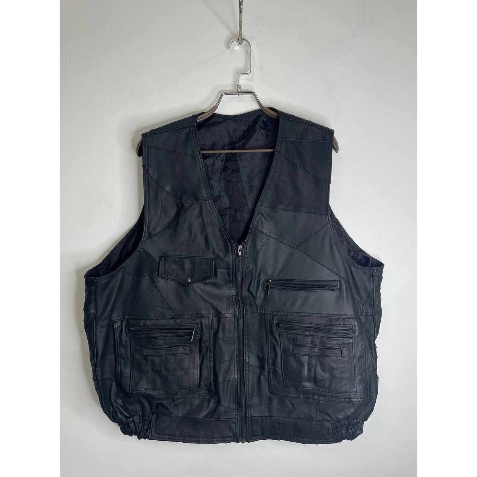 Vintage Vintage Black Leather Utility Vest Size XL Size US XL / EU 56 / 4 - 1 Thumbnail