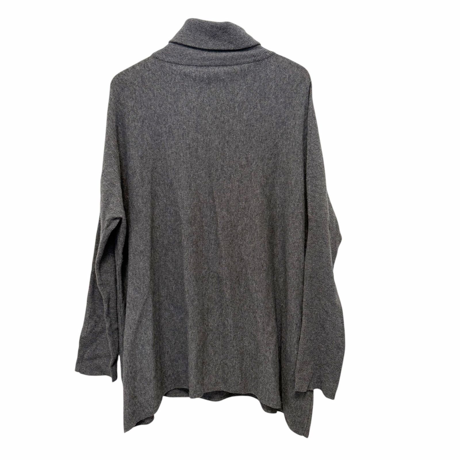 Garnet Hill Gray Wool Cashmere Turtleneck Sweater Sz L