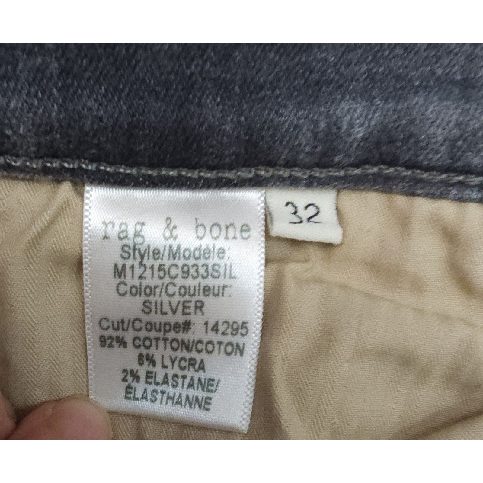 Rag & Bone Rag & Bone Standard 3 Athletic Silver Grey Stretch Jeans 32 Size US 32 / EU 48 - 6 Thumbnail