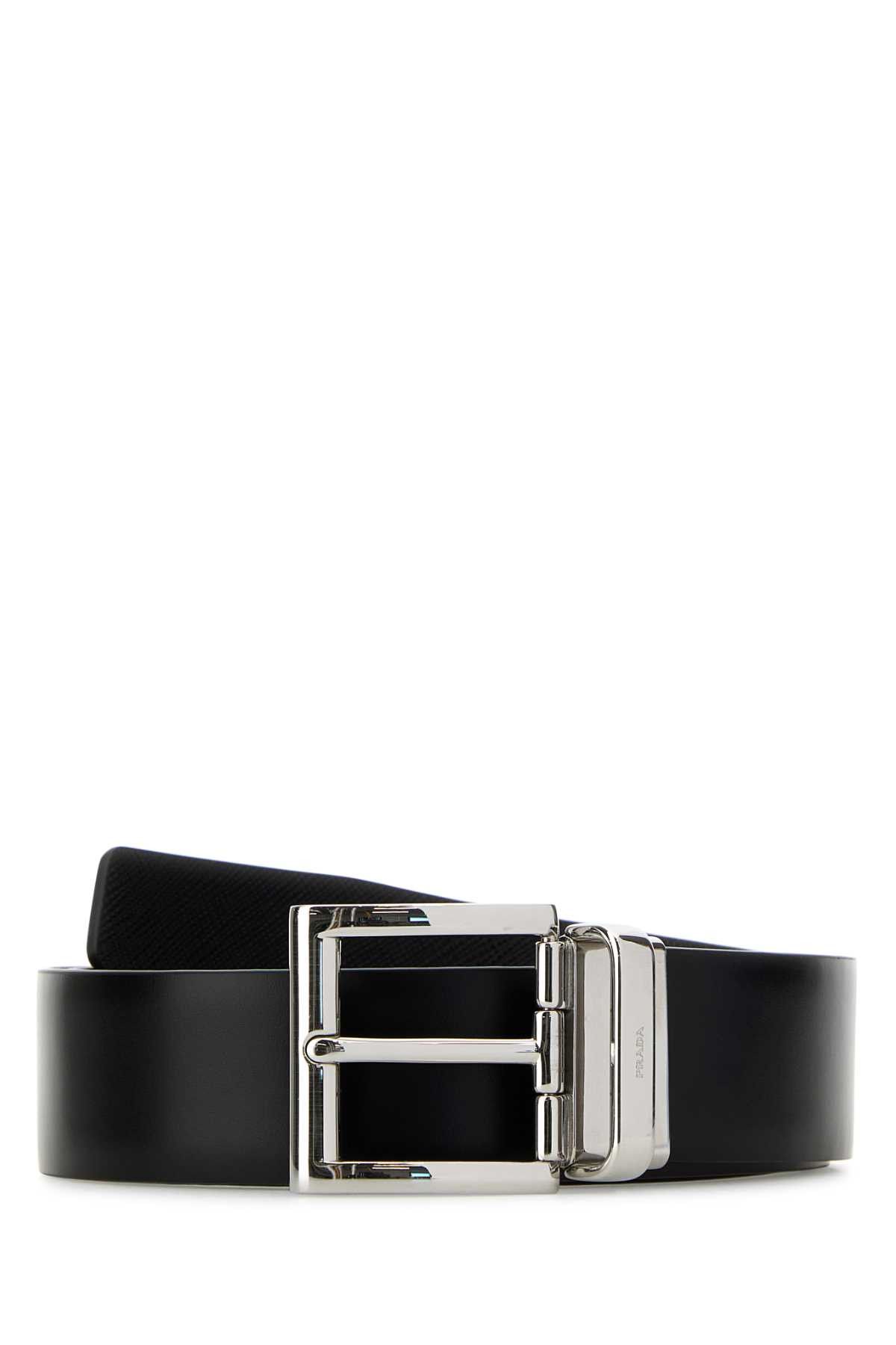 Prada Black Leather Reversible Belt Size ONE SIZE - 1 Thumbnail