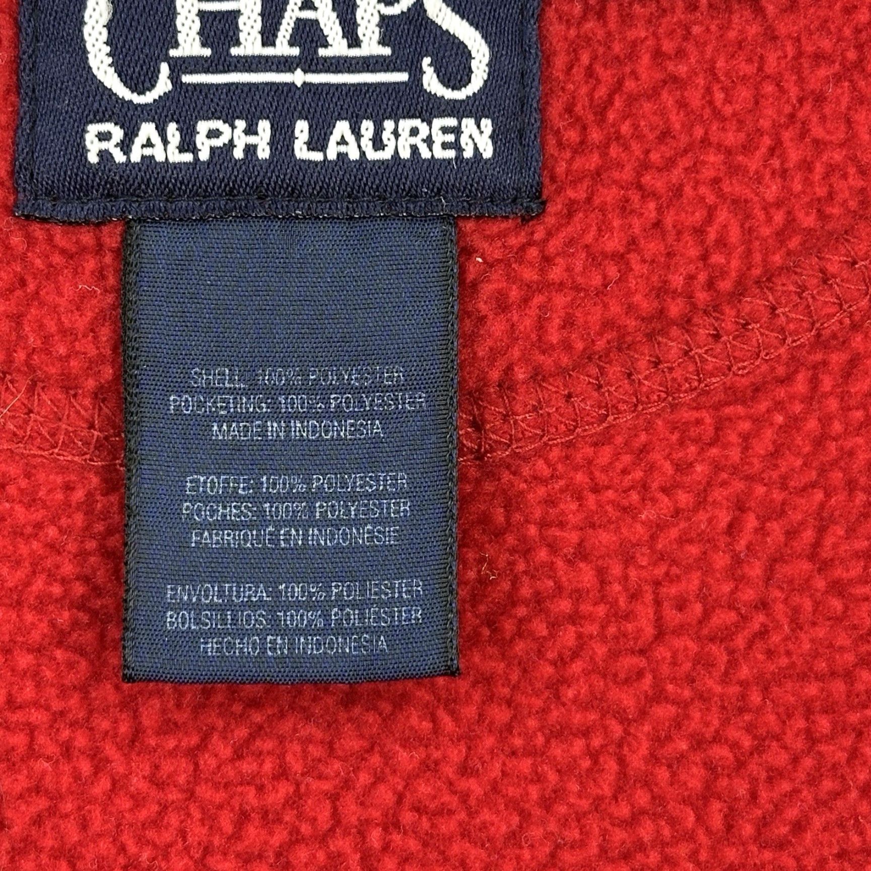 Chaps Vintage Chaps Ralph Lauren Jacket Mens XL Red 1/2 Zip Fleece Hiking Outdoor 90s Size US XL / EU 56 / 4 - 6 Thumbnail