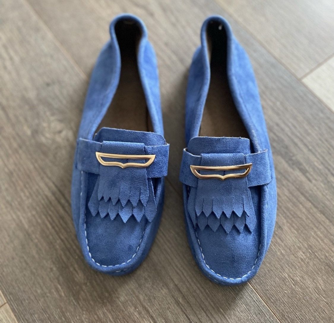 Other BLUE SUEDE LOAFERS FLATS SLIPON SHOES Size US 11 / IT 41 - 1 Thumbnail