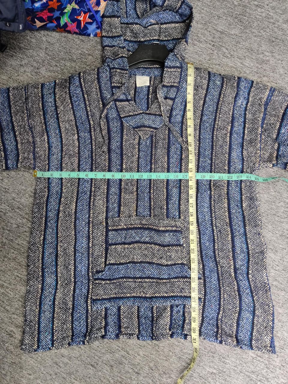 Vintage Vintage Mexican Baja Drug Rug Blue Grey Jacket Size US XXL / EU 58 / 5 - 13 Thumbnail
