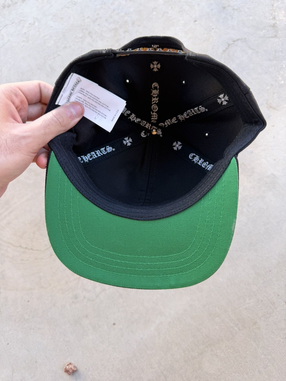 Chrome Hearts Chrome Hearts Black Snapback Hat – Gold Gothic CH Logo New Size ONE SIZE - 7 Thumbnail