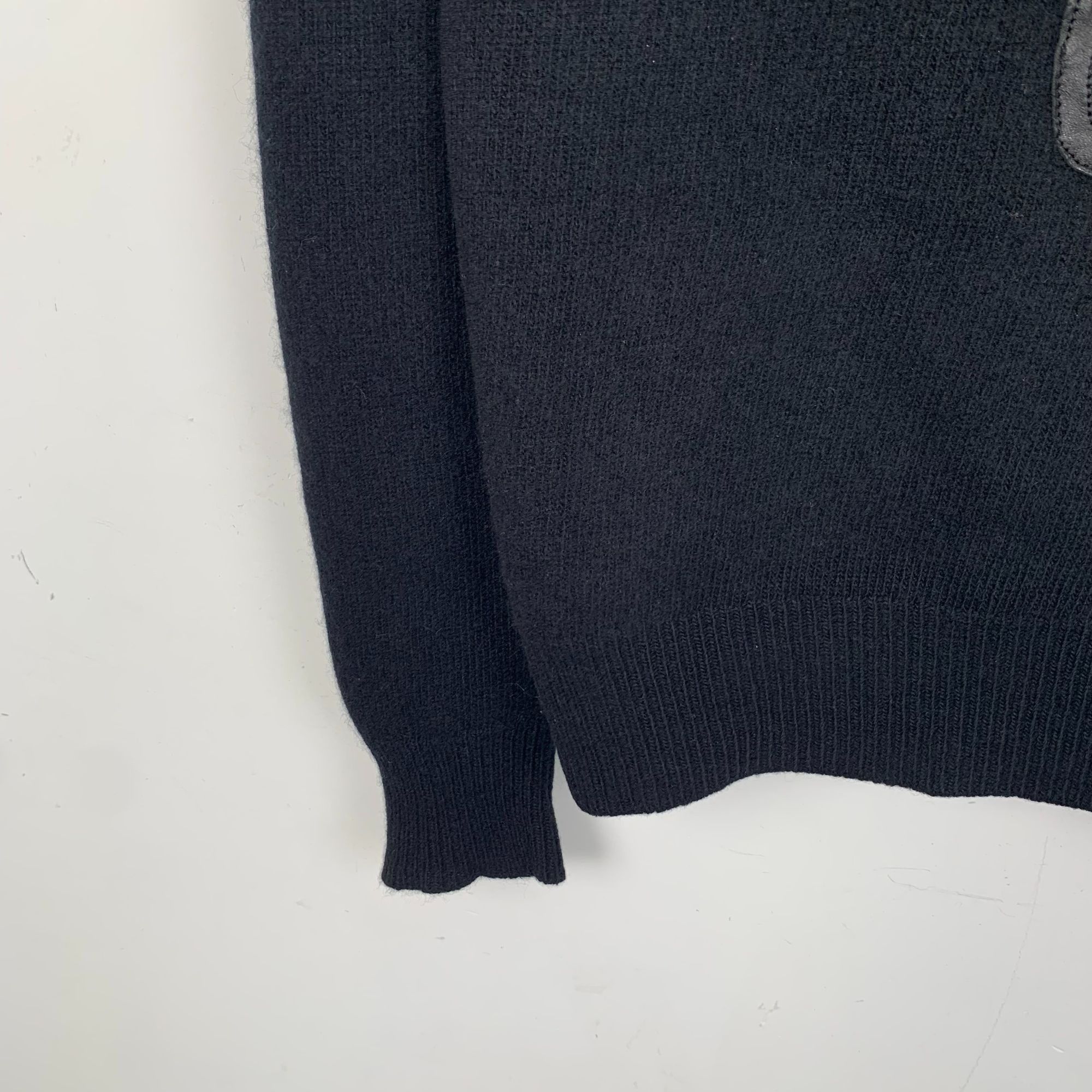 Versace Versace Black Wool Long-Sleeve Sweater With Motorcycle Embel Size US S / EU 44-46 / 1 - 6 Thumbnail