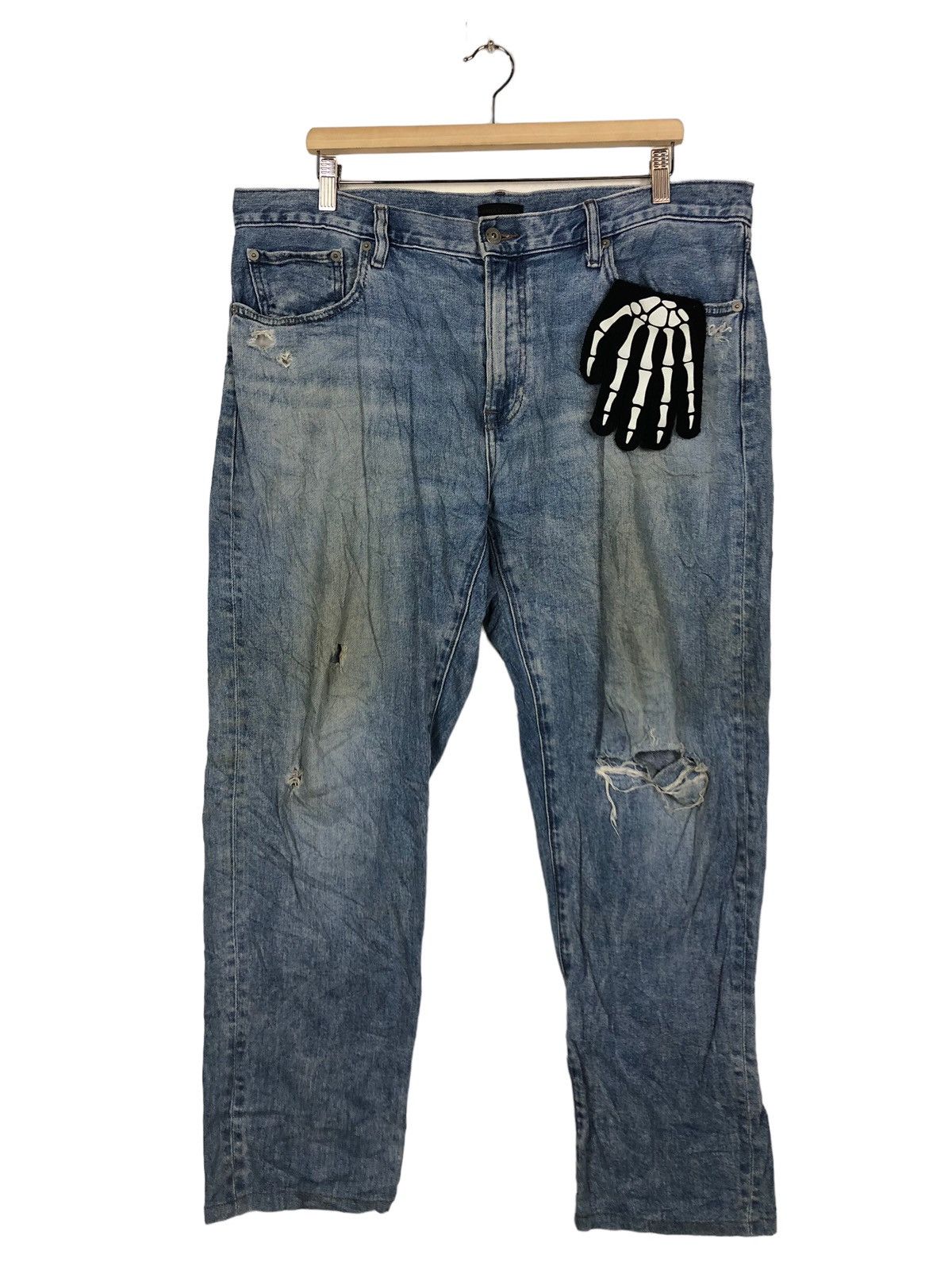 Japanese Brand 🔥RARE DISTRESSED DENIM UNIQLO JEANS JAPAN MADE ISSEY MIYAKE Size US 36 / EU 52 - 1 Thumbnail