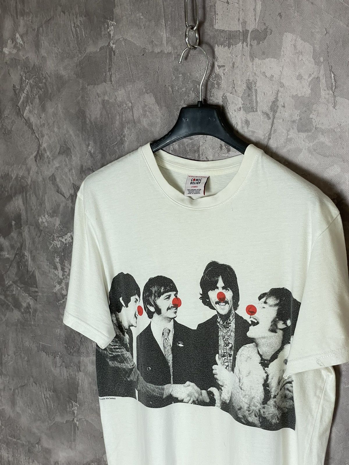 Vintage T-Shirt Comic Relief Tee Big Print Clown Y2k Style Size US XS / EU 42 / 0 - 6 Thumbnail