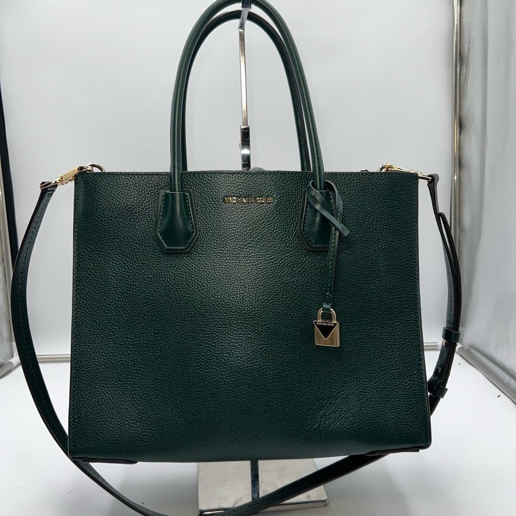 Michael Kors Michael Kors Mercer Large Saffiano Leather Tote Bag in Deep Green Size ONE SIZE - 1 Thumbnail