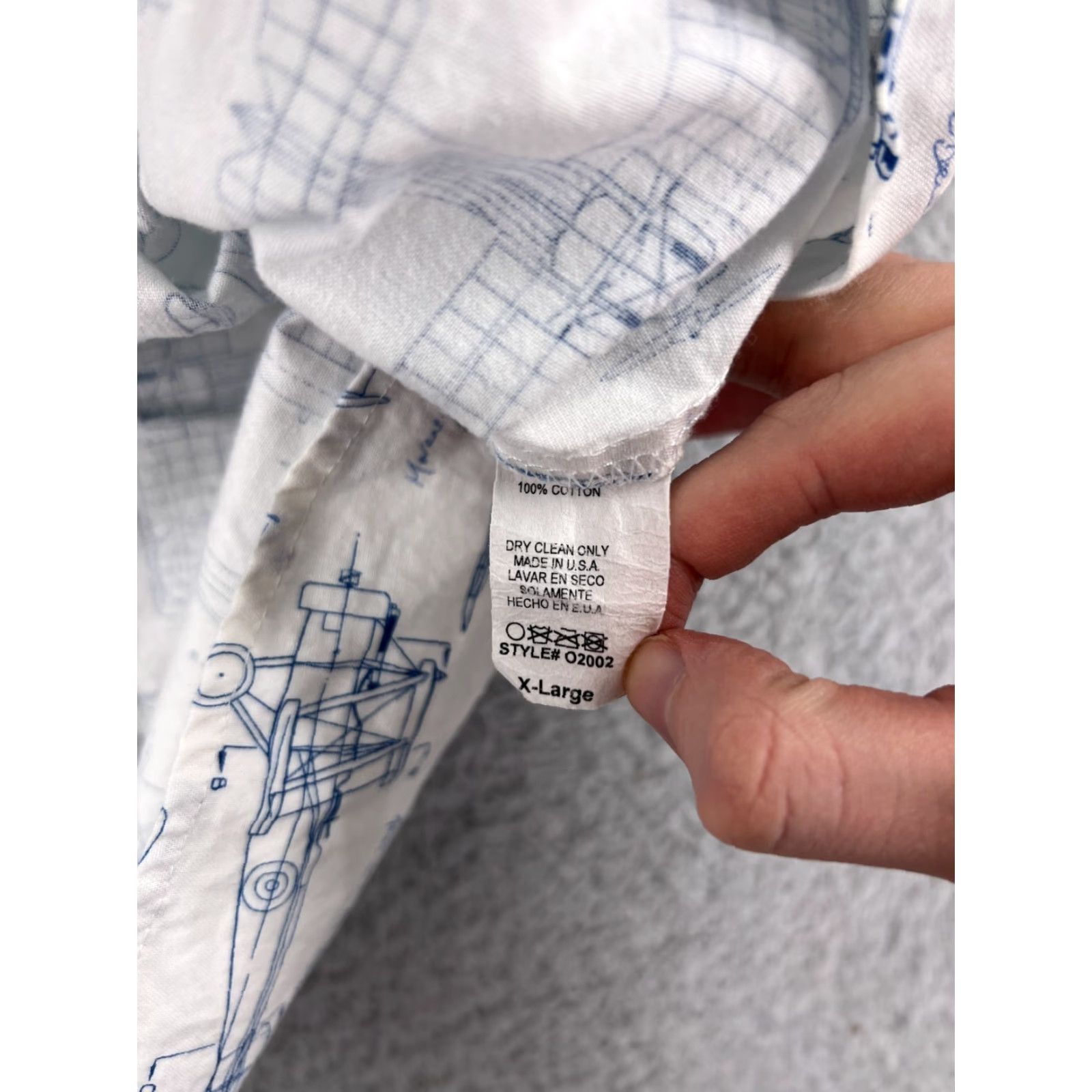 Commission Mission Shirt Mens Large White Blueprint Aircraft Drafting Engineering STEM USA Shirt Size US L / EU 52-54 / 3 - 4 Thumbnail