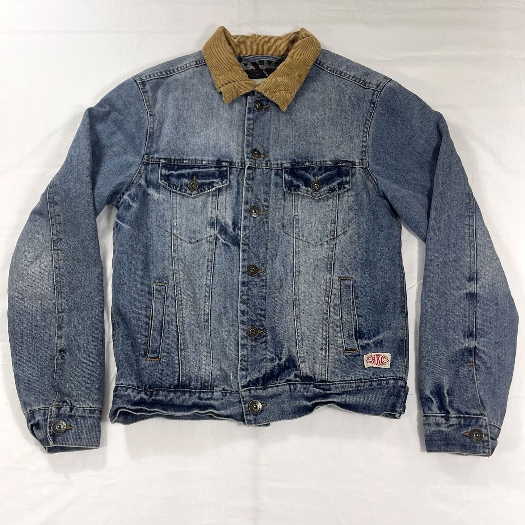 Denime Brooklyn Cloth Denim Jacket Sz S Chore Workwear Denim & Gray Aztec Southwest Lined Pockets Vintage No Mens Womens Size US S / EU 44-46 / 1 - 2 Thumbnail