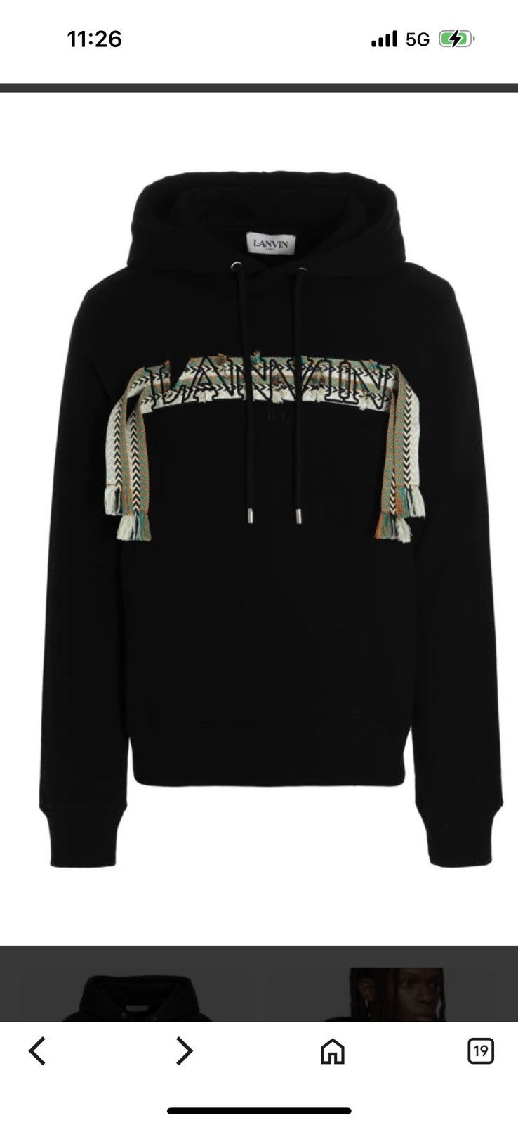 パーカー・フーディ LANVIN Men Sweater RM HO0009 J142 A24 10 BLACK Black Lanvin Detail Loose-fitting Hoodie | Lanvin