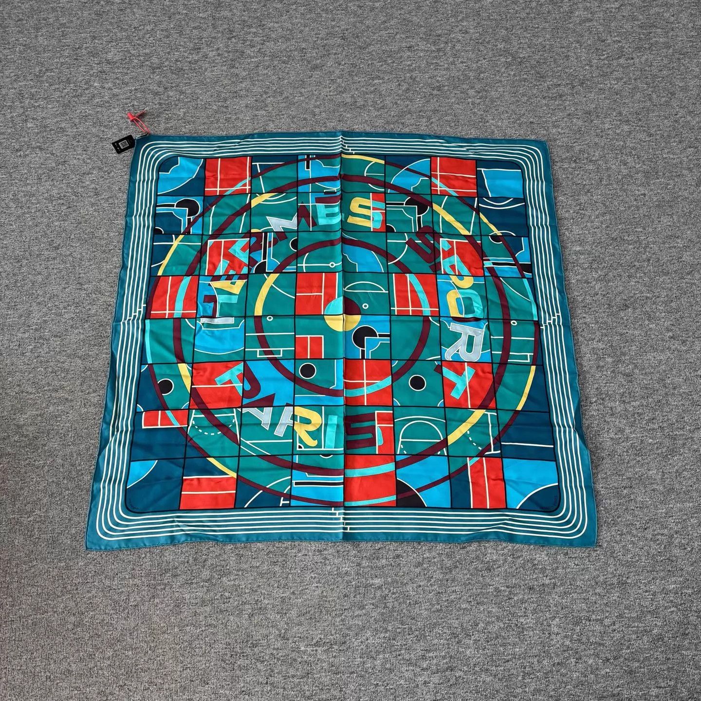 Hysteric Glamour Hermes Logo Color Block Geometric Check Silk Scarf 99 New Size ONE SIZE - 1 Thumbnail