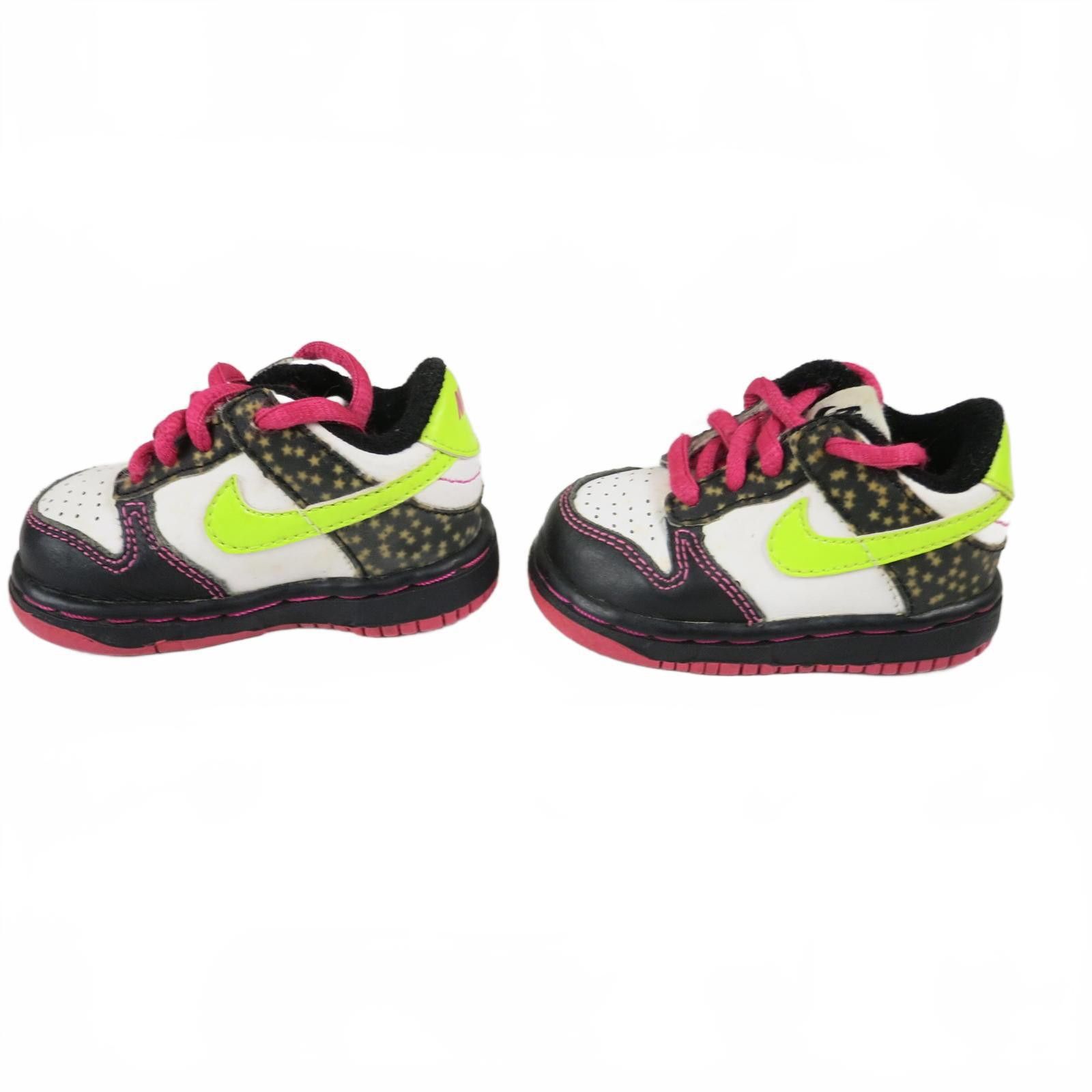 Nike Infant 2C Nike Dunk Low Volt Pink Stars Safari Shoes Size US 5 / EU 37 - 3 Thumbnail