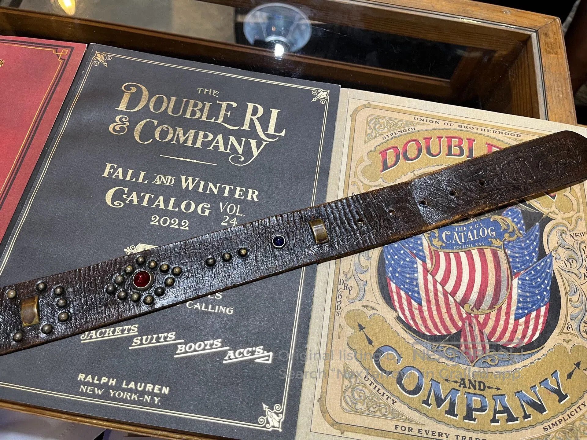 RRL Ralph Lauren limited edition montana carved leather belt. Size ONE SIZE - 5 Thumbnail