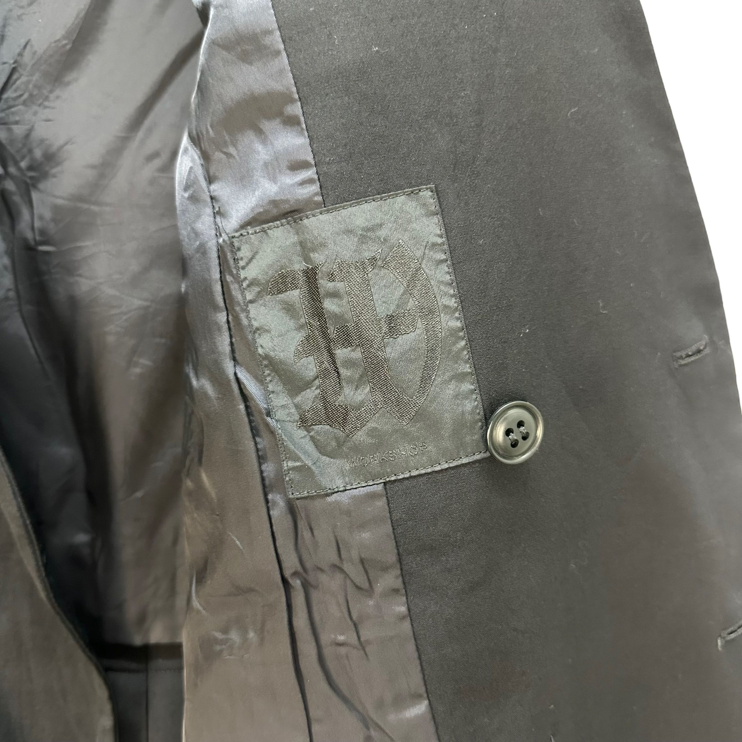 Yohji Yamamoto WORKSHOP DOUBLE BREASTED COLLARLESS JACKET #8716-022 Size US M / EU 48-50 / 2 - 9 Thumbnail