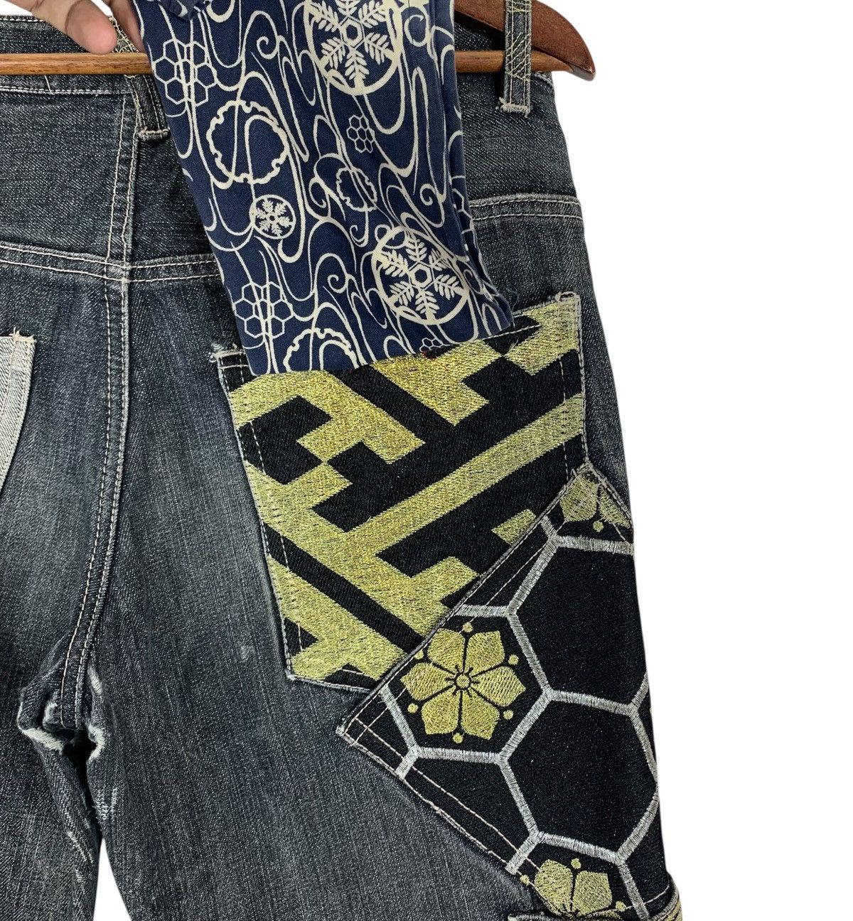 Kapital JAPANESE BRAND GUMU STYLE PATCHWORK POCKET DENIM PANTS Size US 30 / EU 46 - 10 Thumbnail