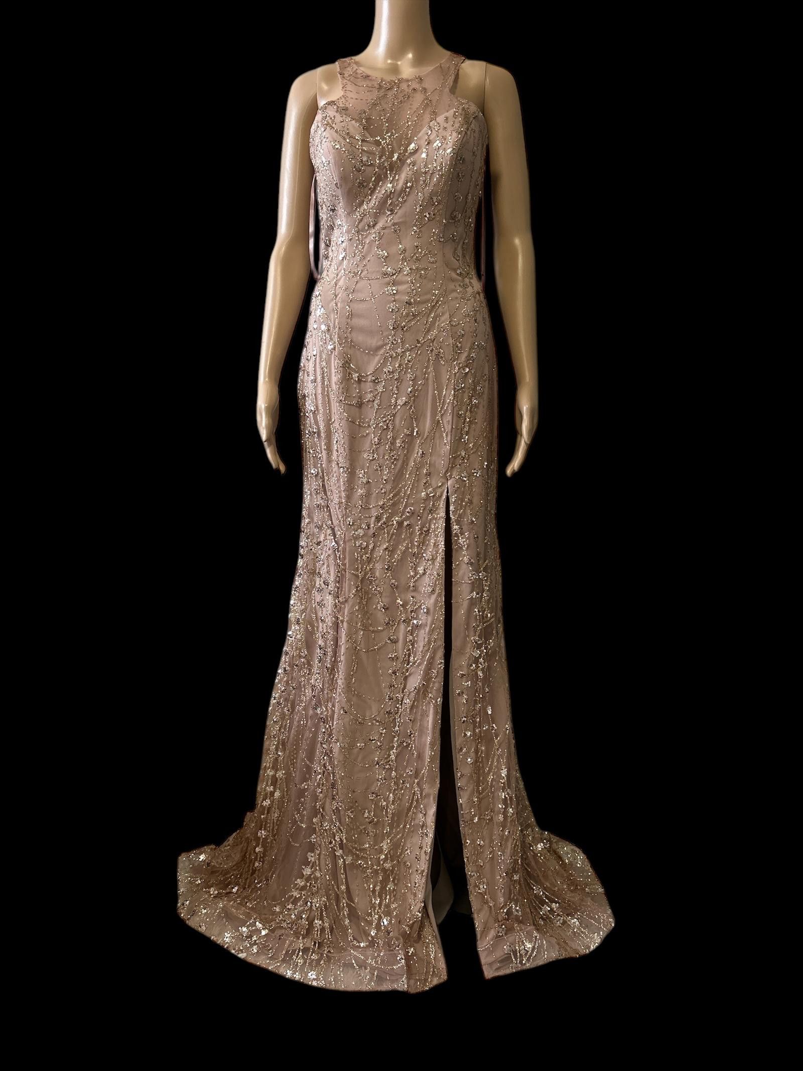 Designer Elegant Beaded Evening Gown Size M / US 6-8 / IT 42-44 - 1 Thumbnail