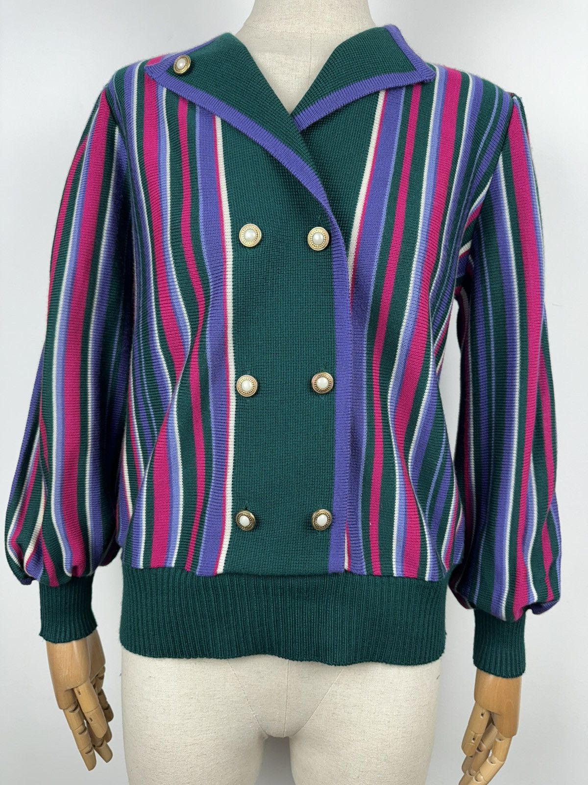 Vintage Vintage GRAZIA Double-Breasted Cardigan Sweater size 12 Size XL / US 12-14 / IT 48-50 - 3 Thumbnail