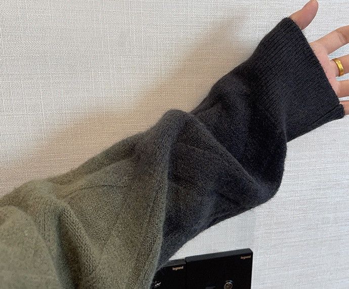 Japanese Brand × Vintage Avant garde fashion punk cable knit gradient effect sweater Size US XXL / EU 58 / 5 - 5 Thumbnail
