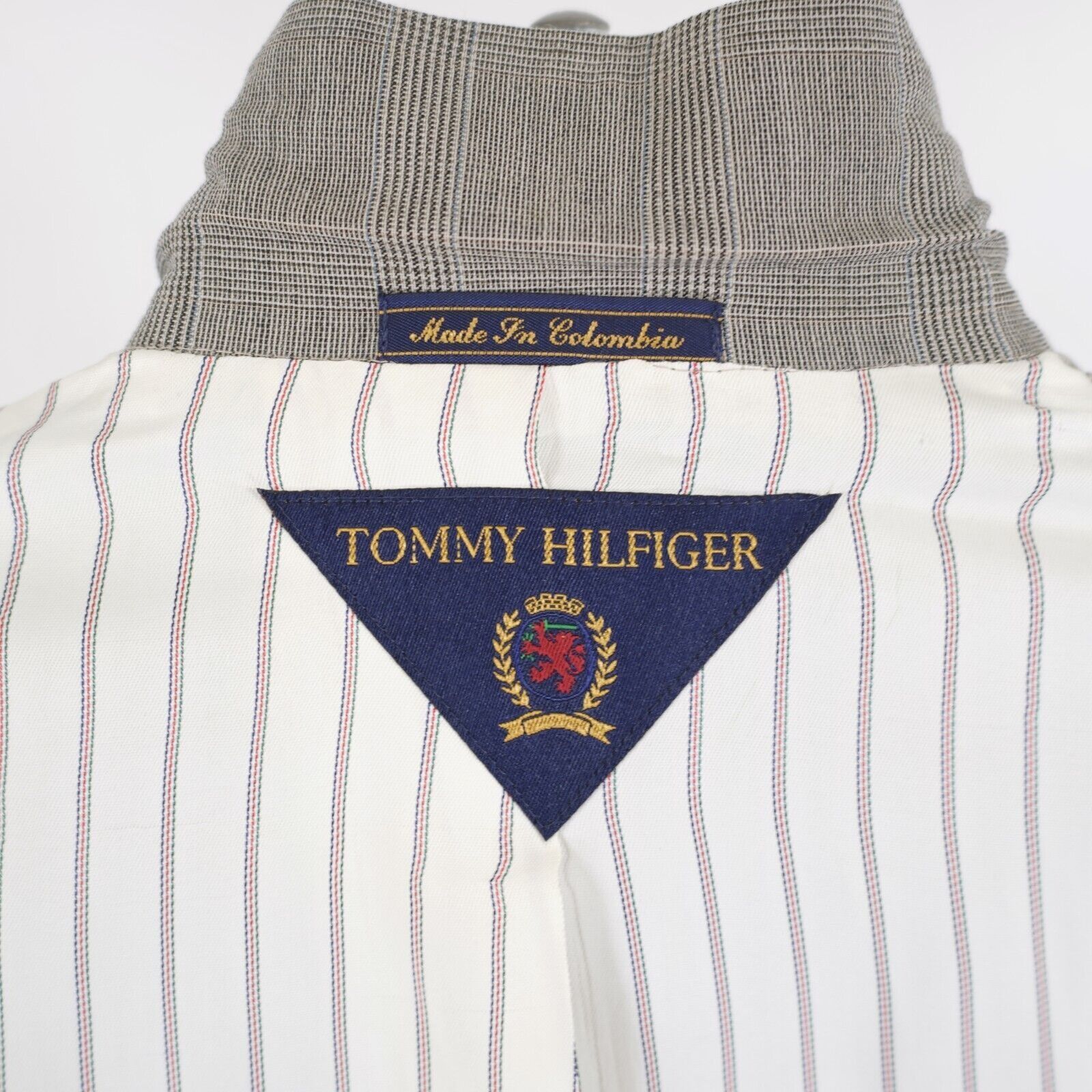 Tommy Hilfiger Tommy Hilfiger Worsted Wool Tan Plaid W/ Blue Windowpane 40R Size 40R - 12 Thumbnail