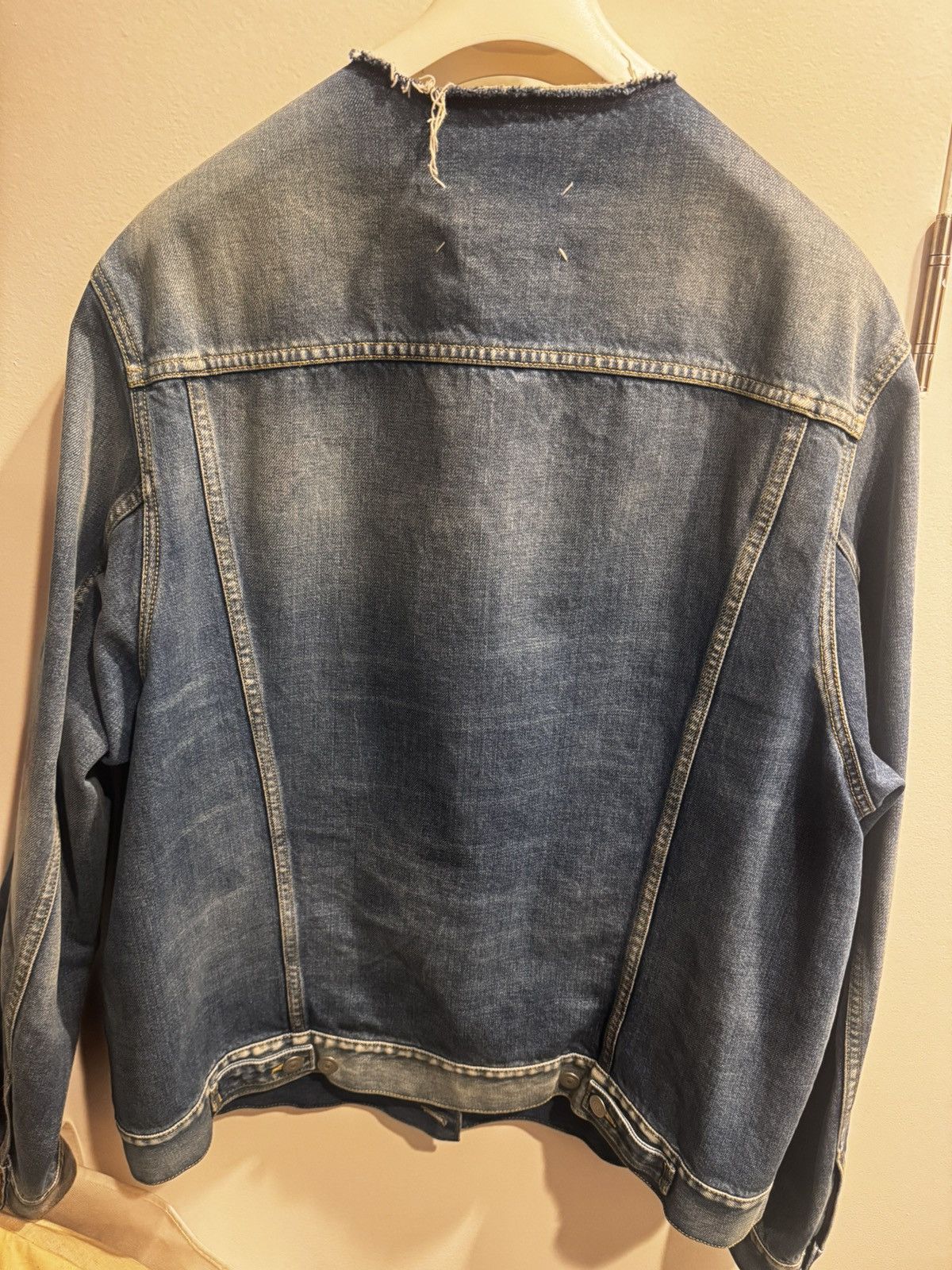 Maison Margiela Maison Margiela Collarless Denim Jacket Sz: 56 Size US XL / EU 56 / 4 - 3 Thumbnail