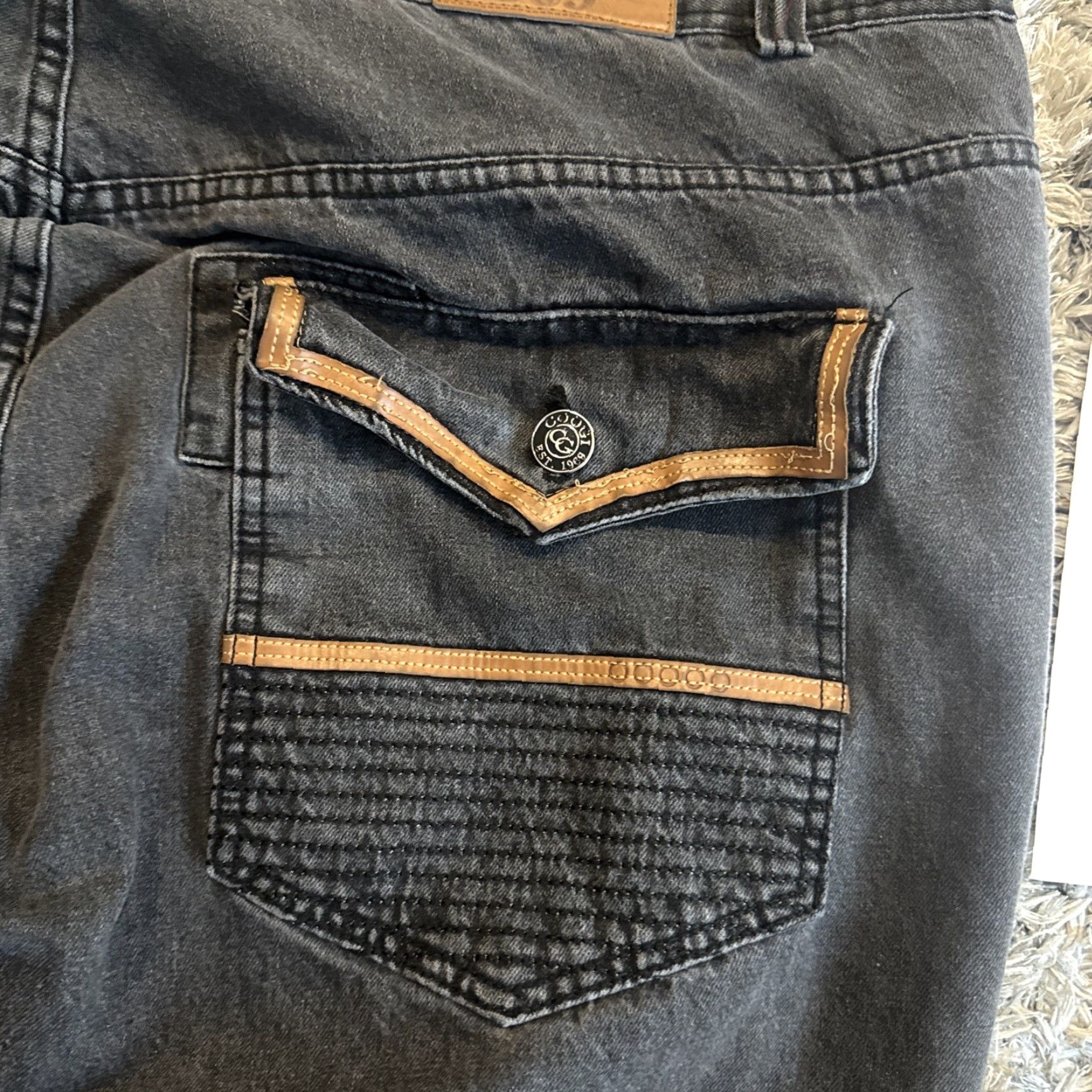 Coogi VINTAGE Coogi Denim Jeans Embroidered 90s Y2K Black Men’s 50x34 HTF Size US 34 / EU 50 - 4 Thumbnail