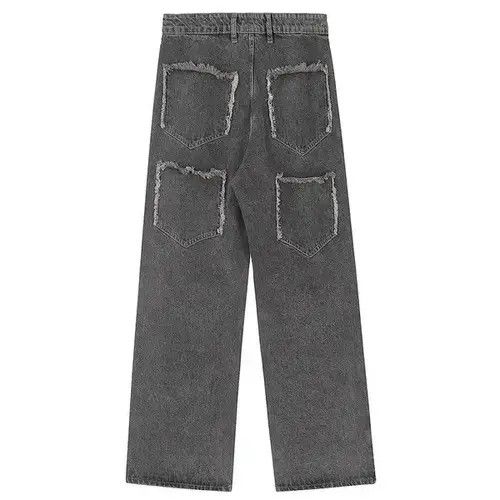 VIBE Lightning Splicing Baggy Jeans Size US 33 - 2 Thumbnail