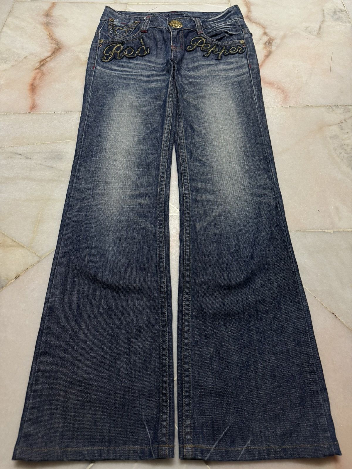 If Six Was Nine 💥BAGGY FLARE💥90's RED PEPPER BELL BOTTOM WHISKER LOW RISE Size US 28 / EU 44 - 23 Thumbnail