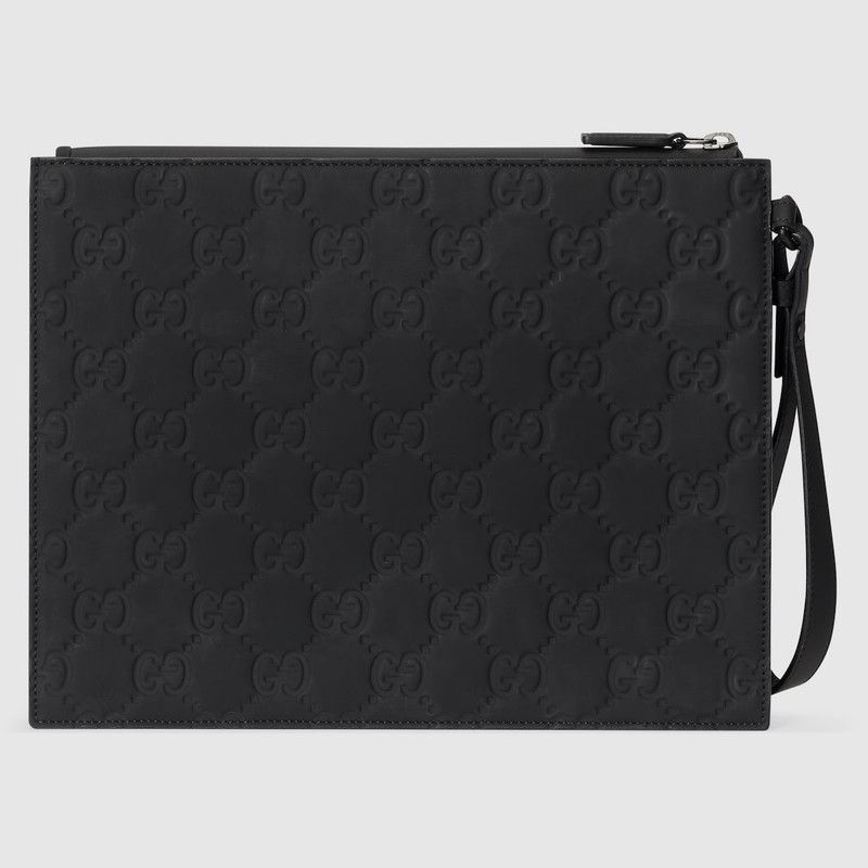 Gucci oc11z1225 Size: OS / Rubber Effect Small Pouch in Black Size ONE SIZE - 2 Thumbnail