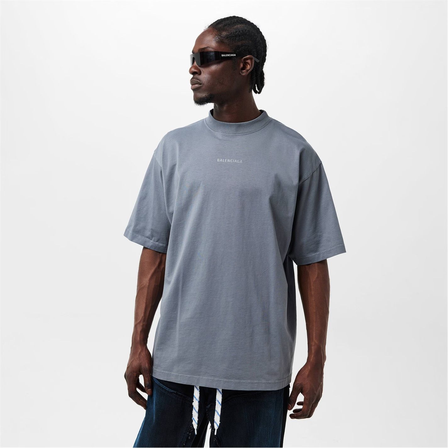 Balenciaga o1g2r1mq0226 Back Reflective T-Shirt In Grey Size US M / EU 48-50 / 2 - 2 Thumbnail