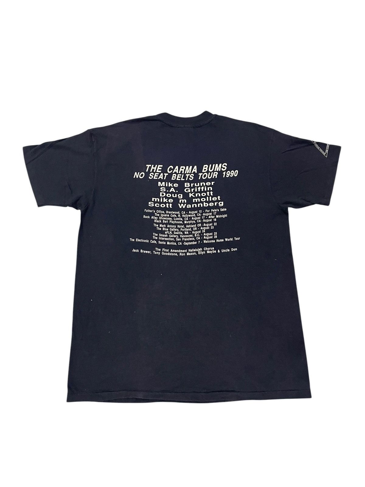 Band Tees Vintage 90s THE CARMA BUMS No Seat Belts Tour Of Words Tees Size US XL / EU 56 / 4 - 7 Thumbnail
