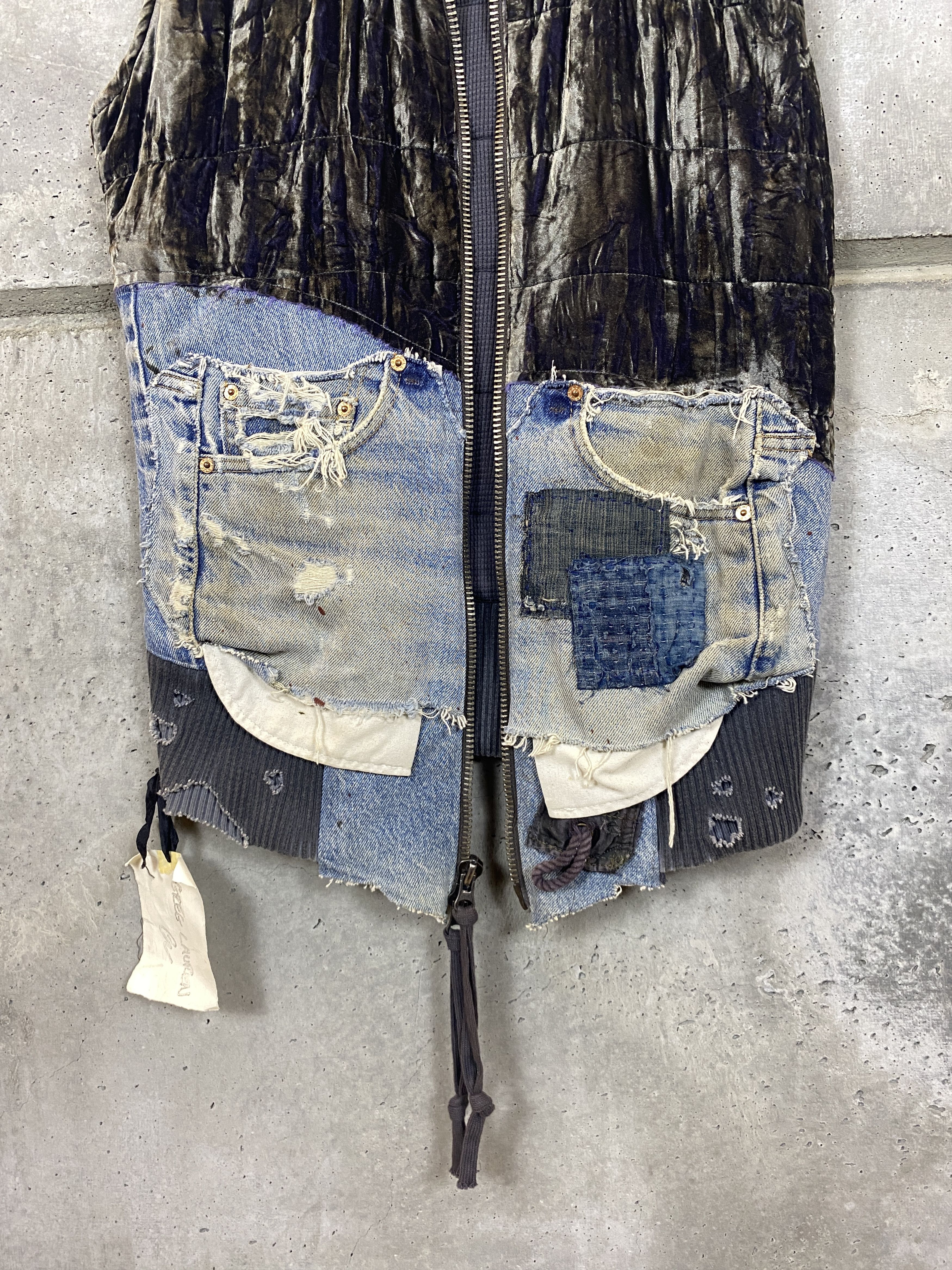 Greg Lauren Greg Lauren Sample Crushed Velvet Quilted Puffy Flight Vest Size US S / EU 44-46 / 1 - 4 Thumbnail