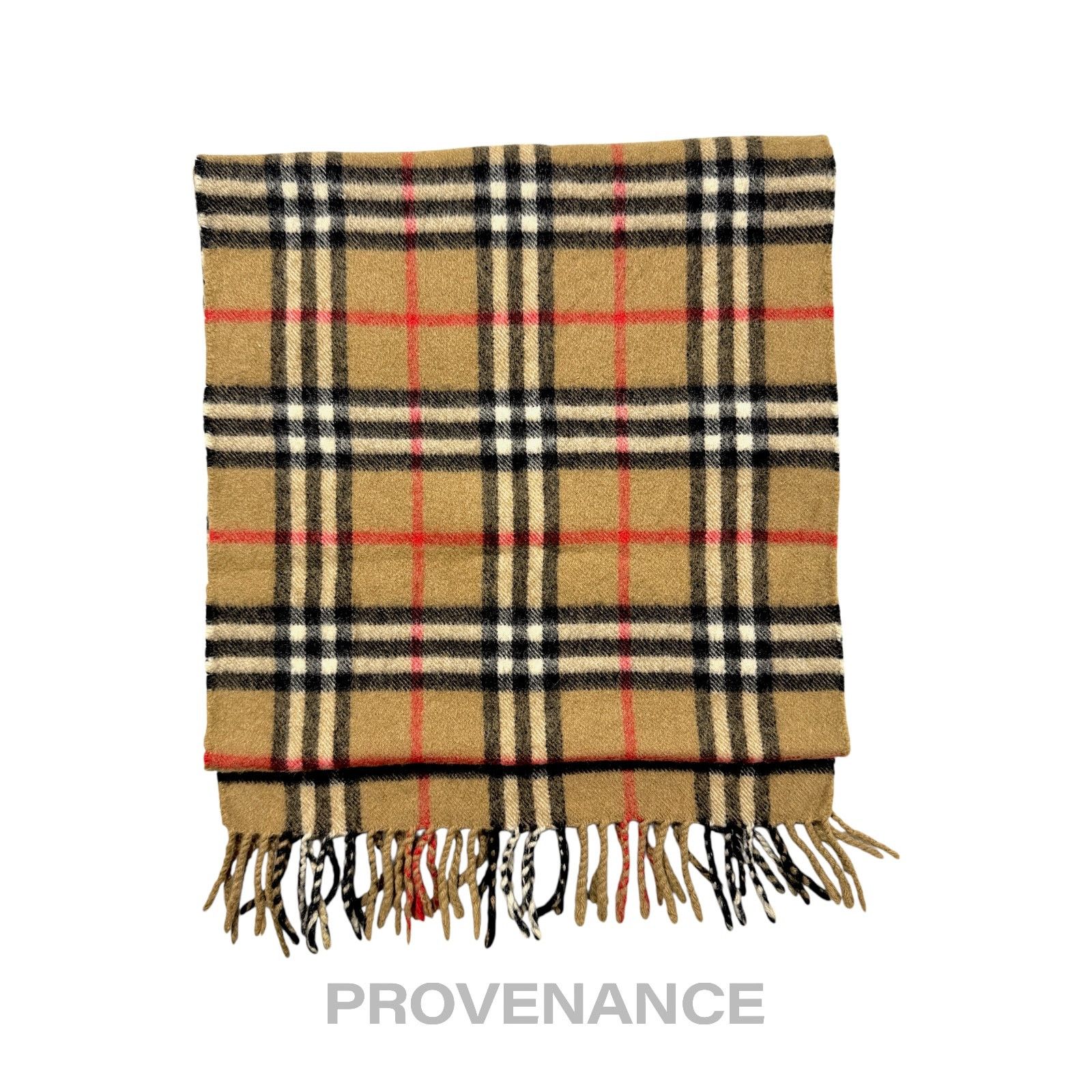 Burberry 🔴 Vintage Burberrys Scarf Nova Check 100% Cashmere Camel Size ONE SIZE - 2 Thumbnail