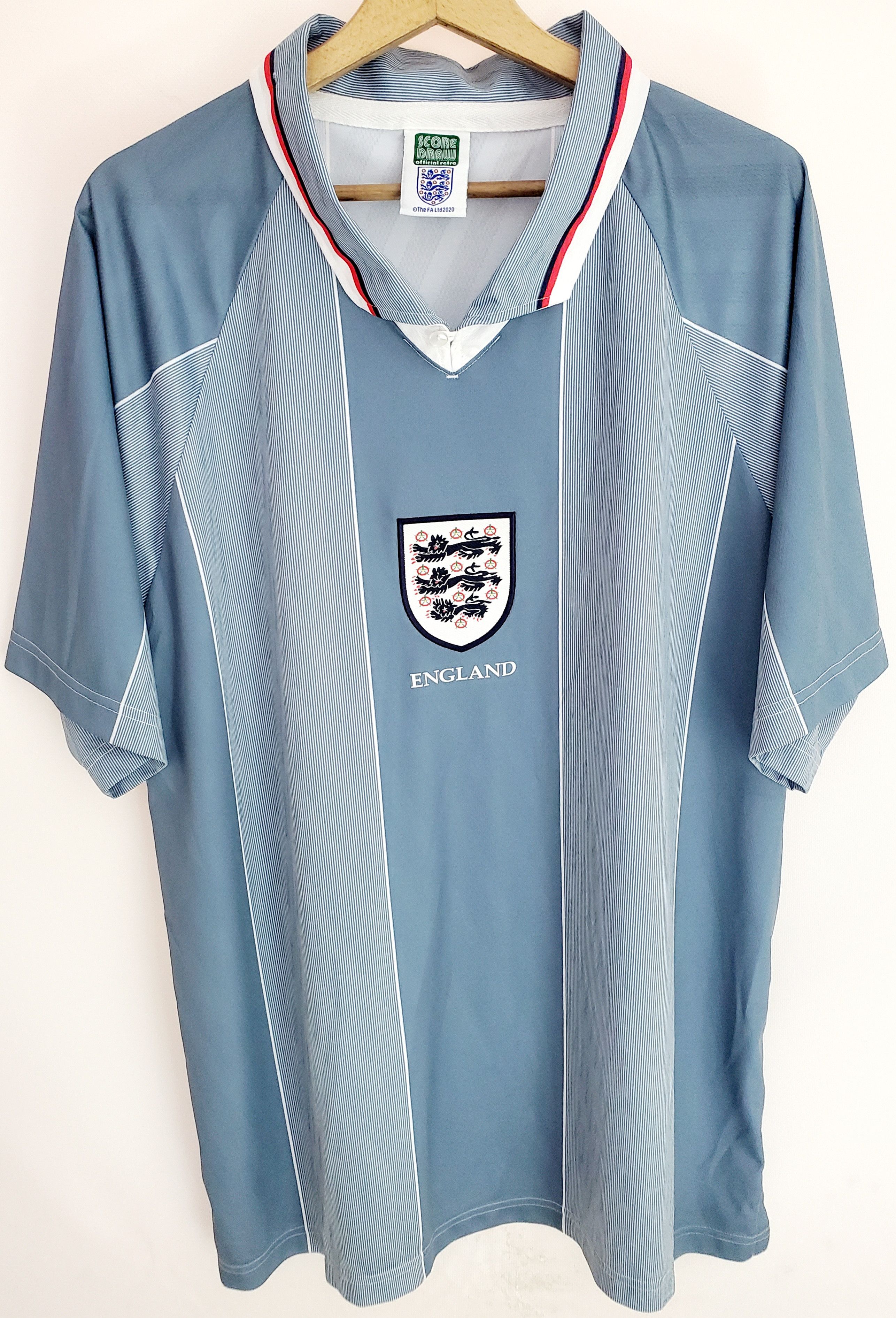 Vintage England Away shirt 1995 1996 Remake Score Draw retro Xl Size US XL / EU 56 / 4 - 1 Thumbnail