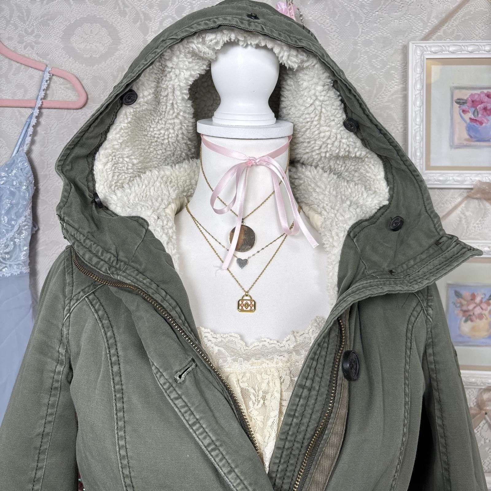 Abercrombie & Fitch vintage Abercrombie green cargo sherpa jacket Size S / US 4 / IT 40 - 6 Thumbnail