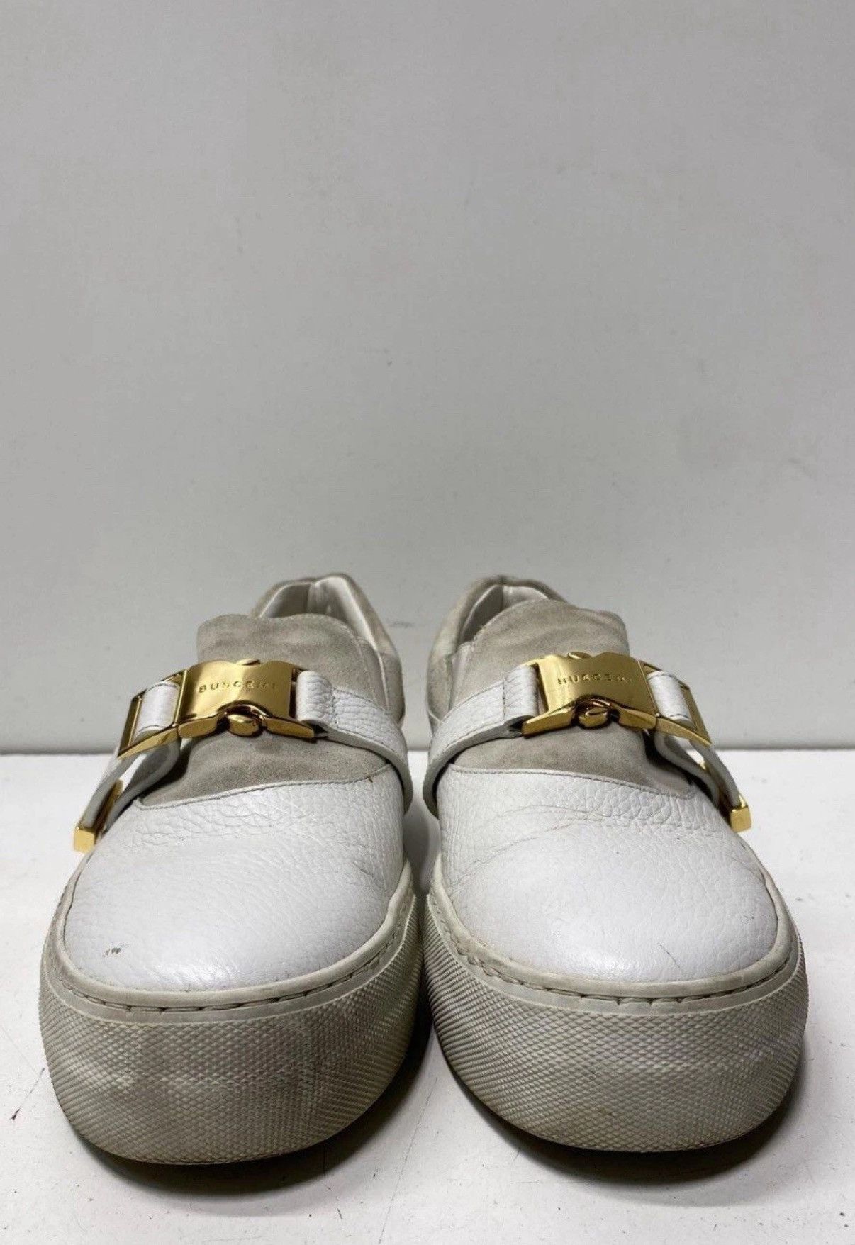 Buscemi Buscemi Women White Slip-On Shoes Size 7 Gold Metal details Size US 7 / IT 37 - 1 Thumbnail